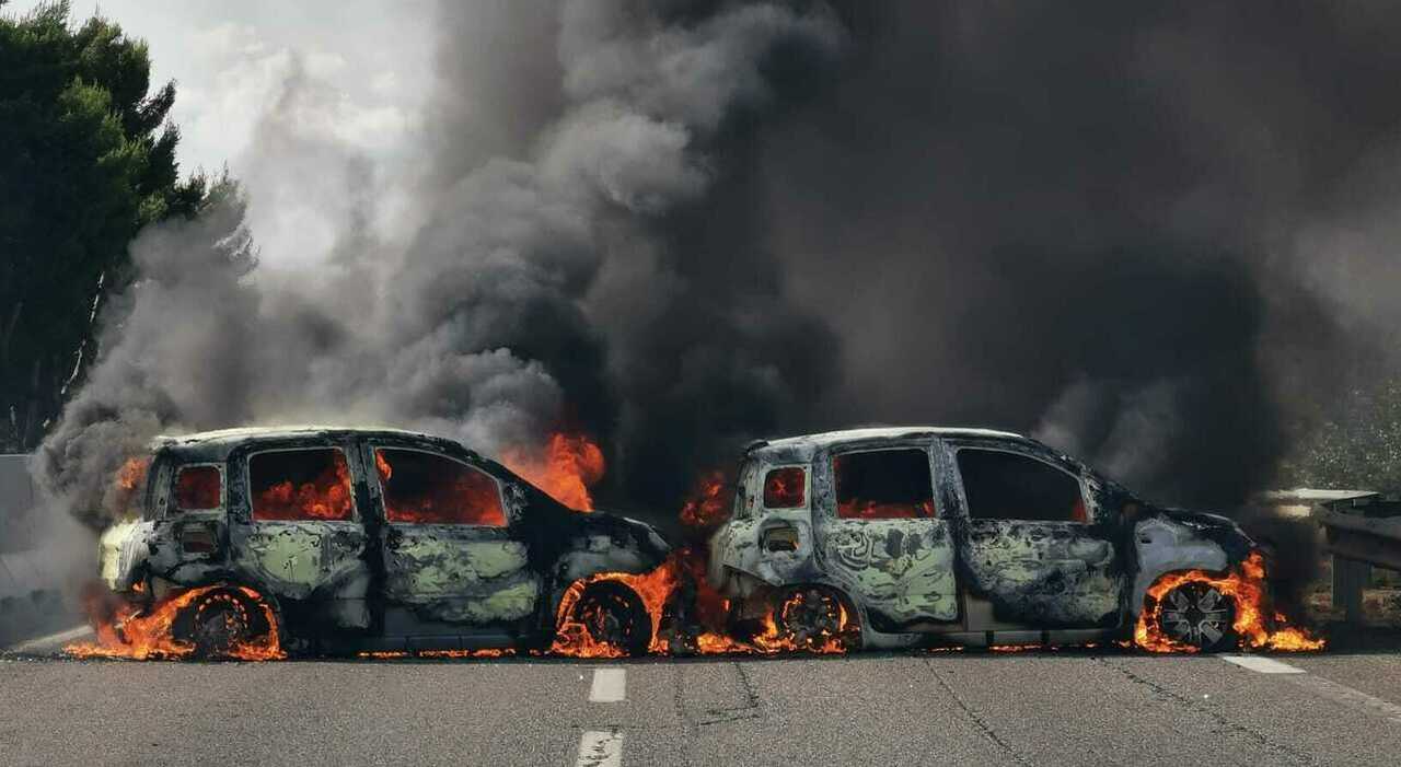Sparatoria e assalto a un portavalori, terrore nel Salento: «Auto in fiamme per bloccare la polizia». Banditi in fuga