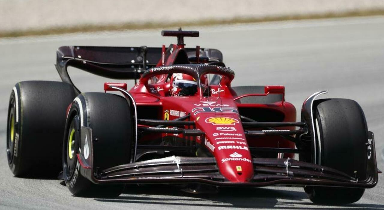 La Ferrari di Charles Leclerc a Montmelo