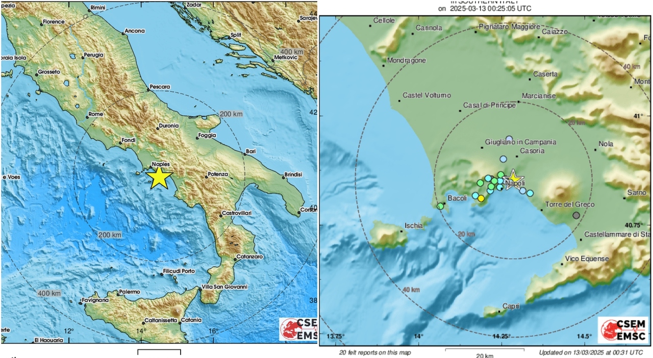 Terremoto ai Campi Flegrei, forte scossa avvertita a Napoli: magnitudo 4.4, gente in strada