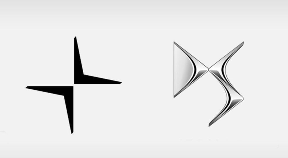 DS vs Polestar, il logo della casa francese a destra a confronto con il marchio del brand del Gruppo Geely Volvo