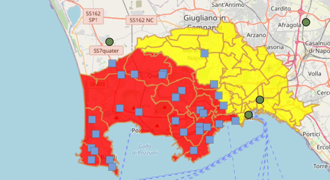 Campi Flegrei, il piano di evacuazione con zone rosse e gialle: ecco dove andrebbero gli sfollati