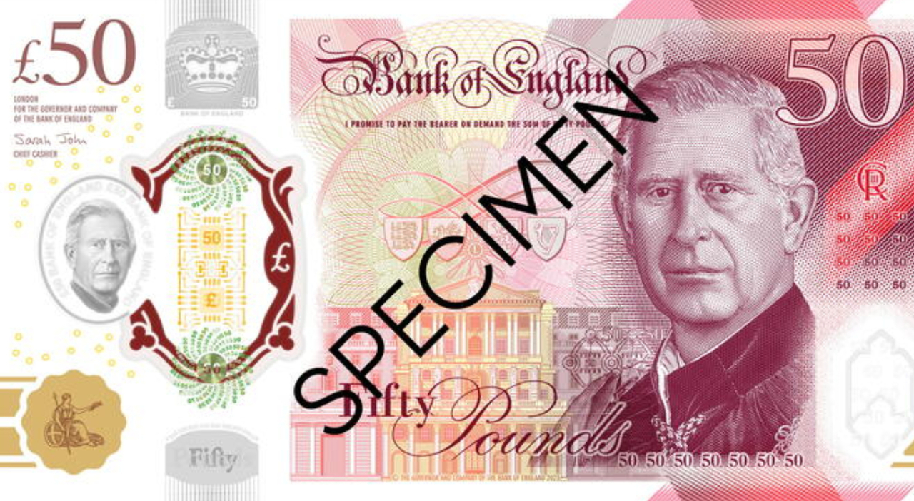 Le Roi Charles III apparaîtra sur les billets de la Banque d'Angleterre