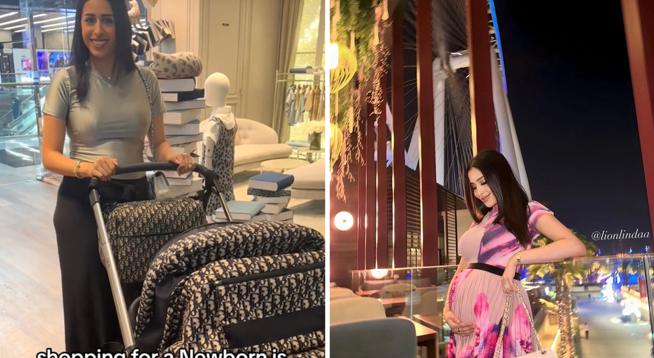 La influencer de TikTok Linda Andrade y su extravagante carrito de bebé Dior de 7.700 euros