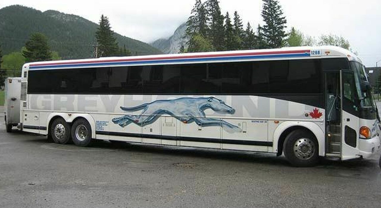 Un autobus delle linee a lunga percorrenza in Usa di Greyhound