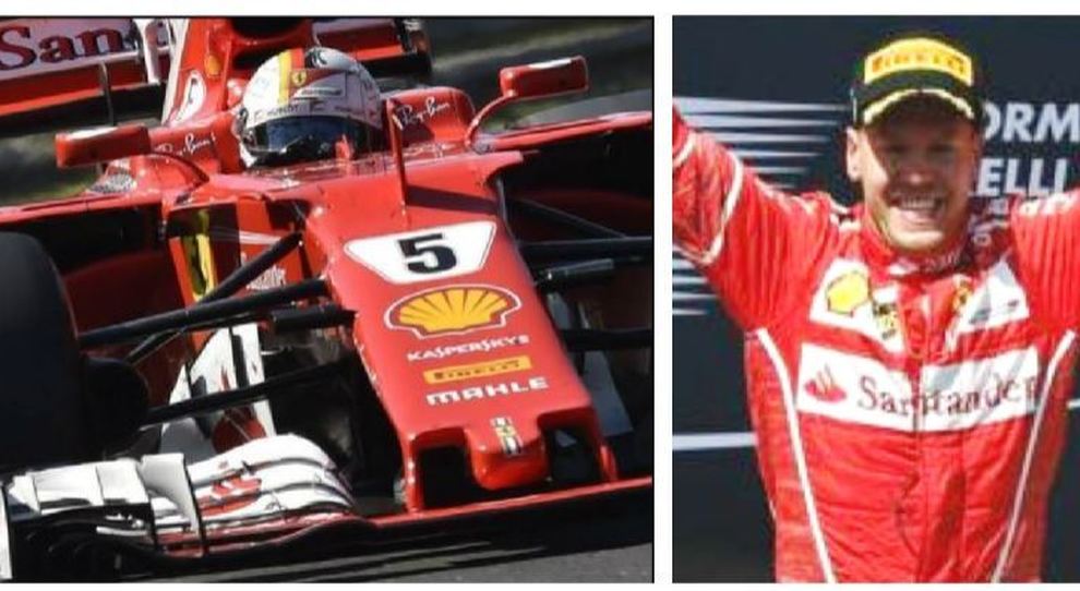 La Ferrari di Sebastian Vettel all'Hungaroring
