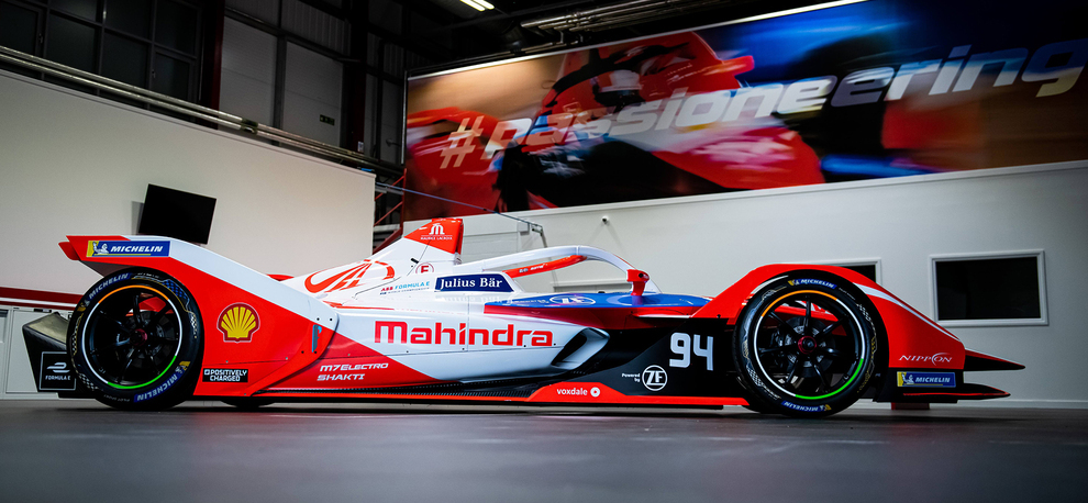 La M7Electro, nuova monoposto Mahindra per il campionato di Formula E