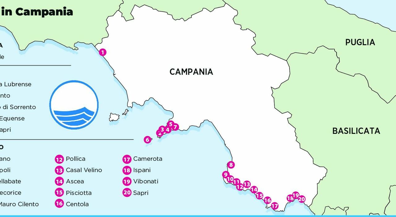 Spiagge e mare da Oscar alle coste della Campania: assegnate 20 Bandiere blu