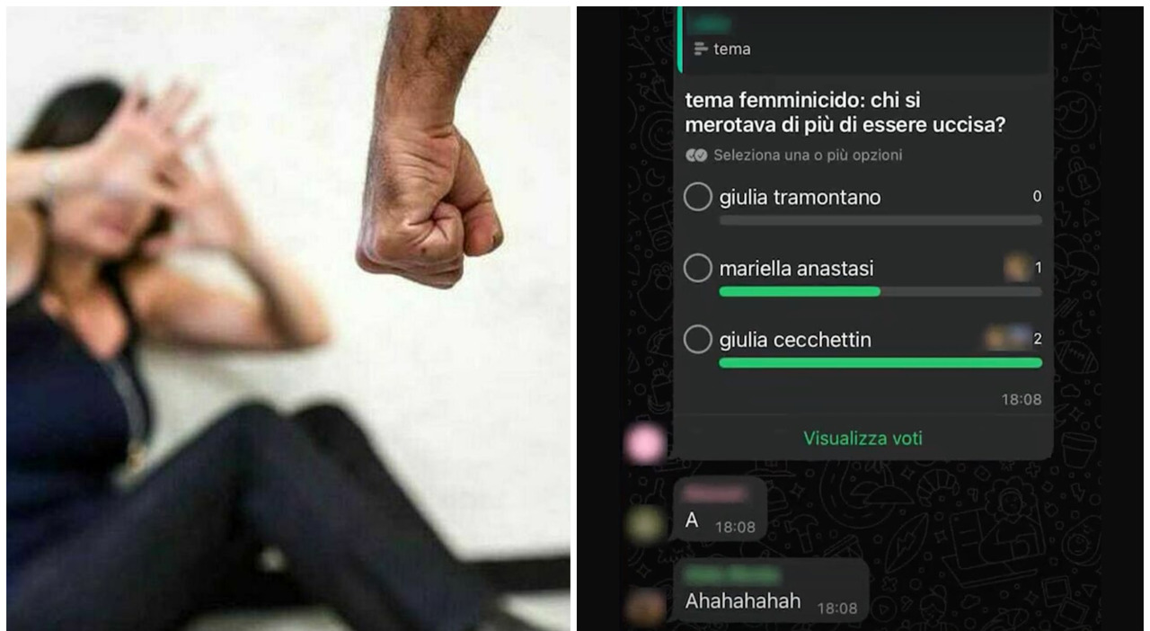 Femminicidi, il sondaggio raccapricciante nella chat tra gli studenti: «Chi si meritava di più di essere uccisa, Giulia Tramontano o Cecchettin?» Femminicidi, il sondaggio raccapricciante nella chat tra gli studenti: «Chi si meritava di più di essere uccisa, Giulia Tramontano o Cecchettin?»