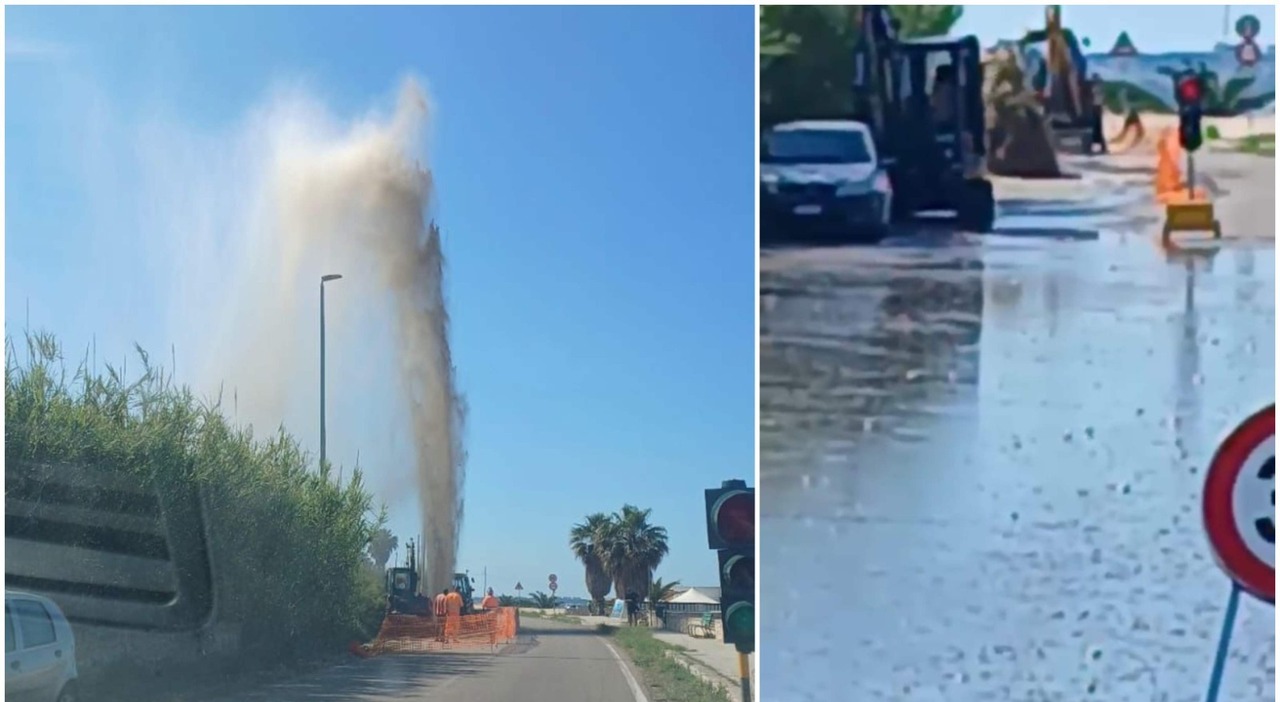 santa maria al bagno la litoranea inondata dai liquami tubo rotto per errore