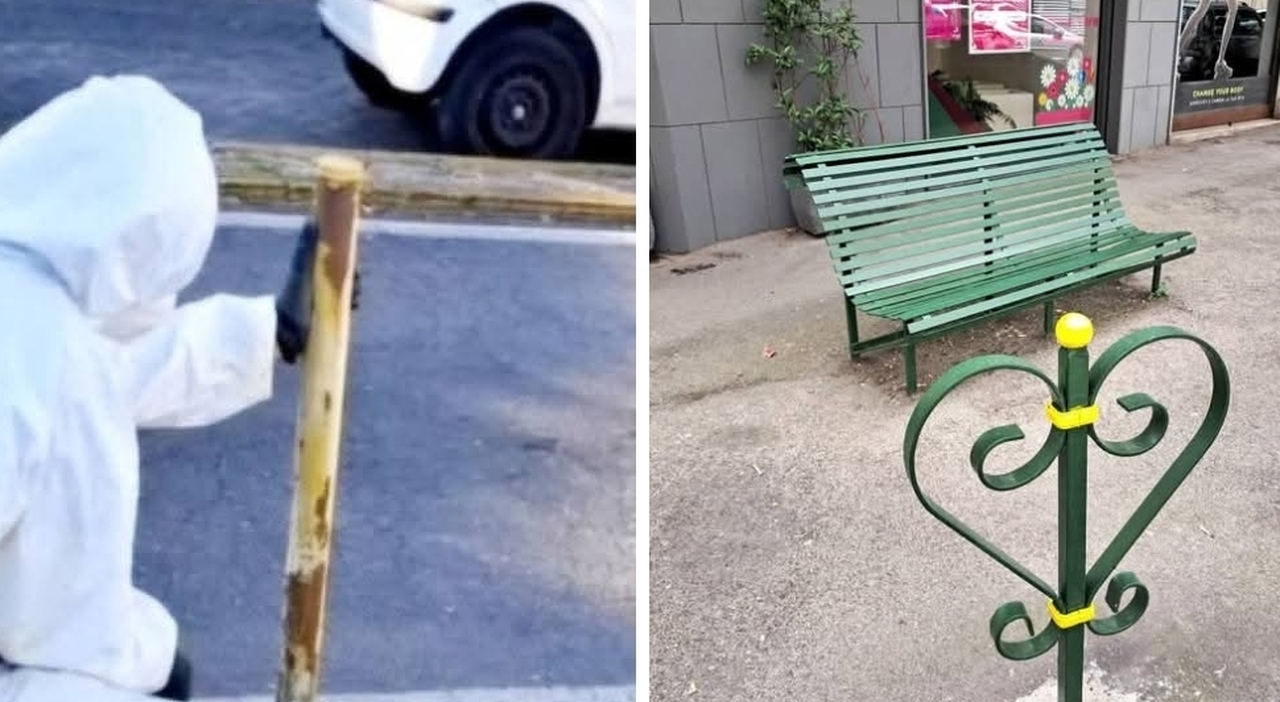Vomero, mr. White fermato mentre ridipinge un paletto: torna di notte e finisce il lavoro