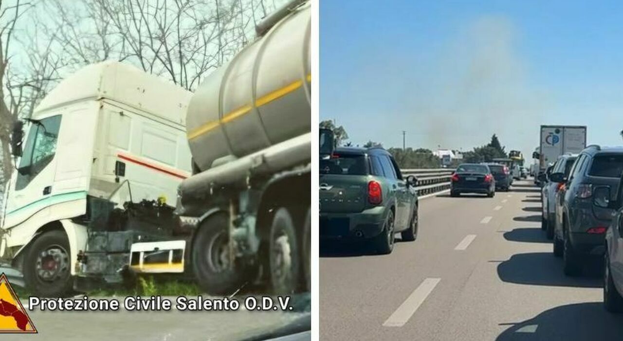 salento in tilt la statale lecce gallipoli un incendio e un incidente tre feriti strada bloccata