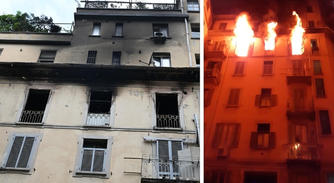 Milano, incendio in un appartamento: donna si lancia dal quarto piano e muore. I vicini: «Aveva litigato con il marito». La porta chiusa dall Milano, incendio in un appartamento: donna si lancia dal quarto piano e muore. I vicini: «Aveva litigato con il marito». La porta chiusa dall