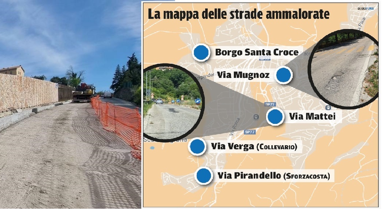 Macerata, occhio agli asfalti horror, gincana tra le maxi buche: la top delle strade trappola Macerata, occhio agli asfalti horror, gincana tra le maxi buche: la top delle strade trappola