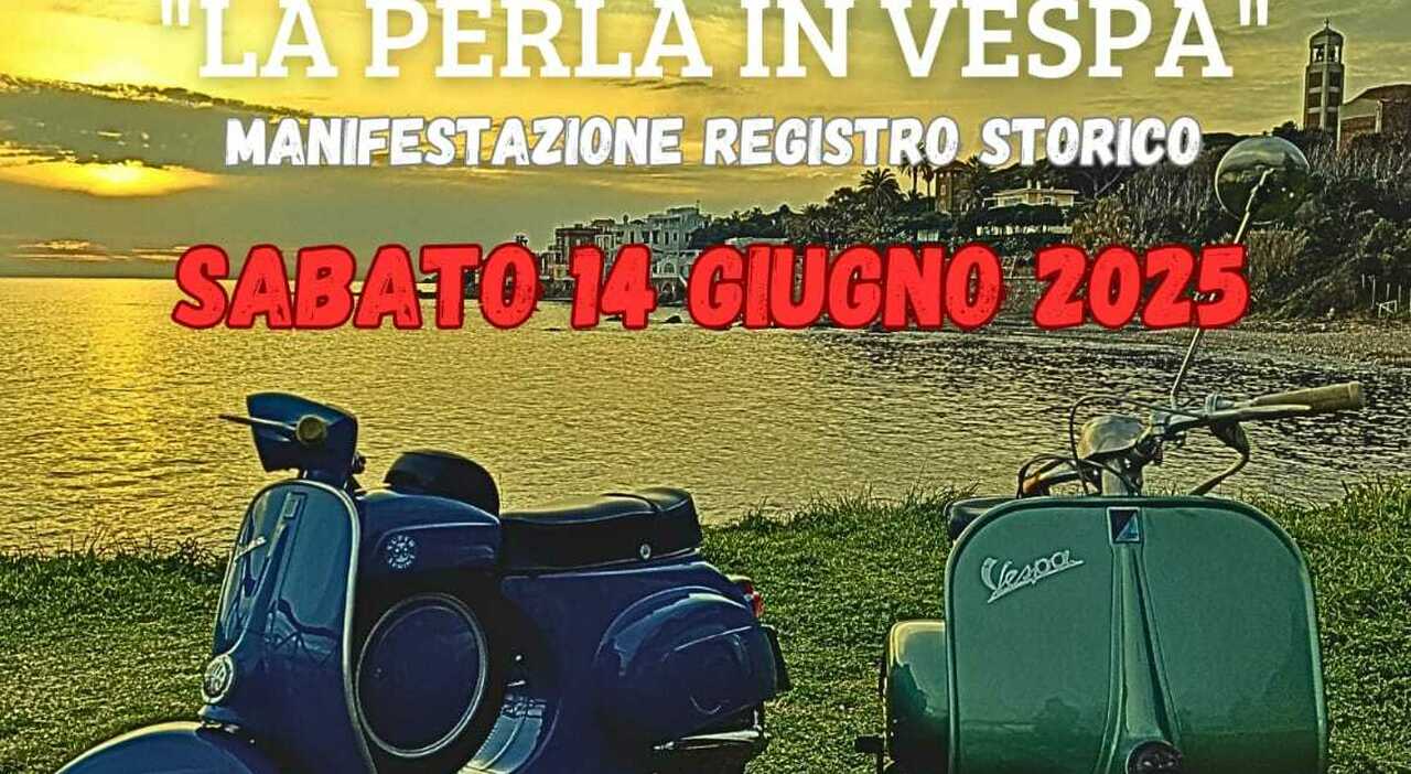Le vespe d’epoca incantano a Santa Marinella nel concorso di eleganza “La Perla in Vespa”