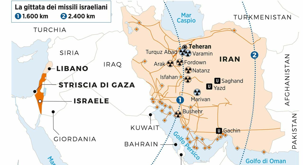Mappa tattica del Medio Oriente con aree di conflitto