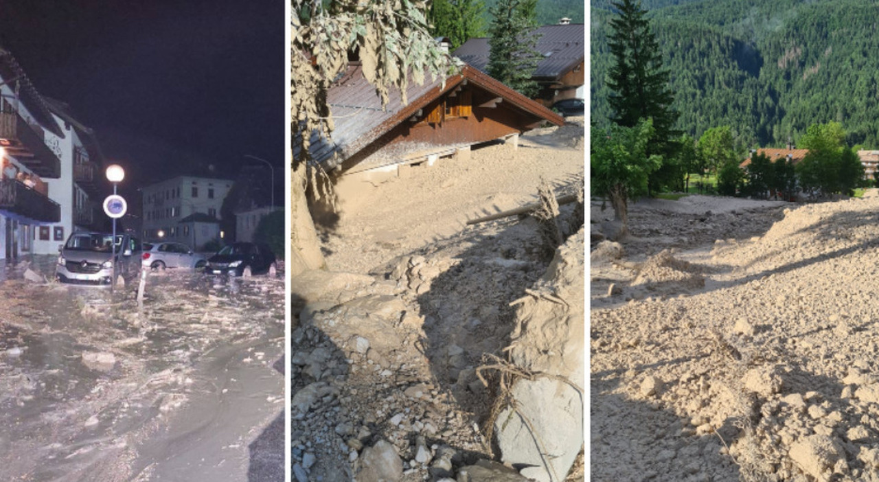 Frana a Borca di Cadore, colata di roccia sull Frana a Borca di Cadore, colata di roccia sull