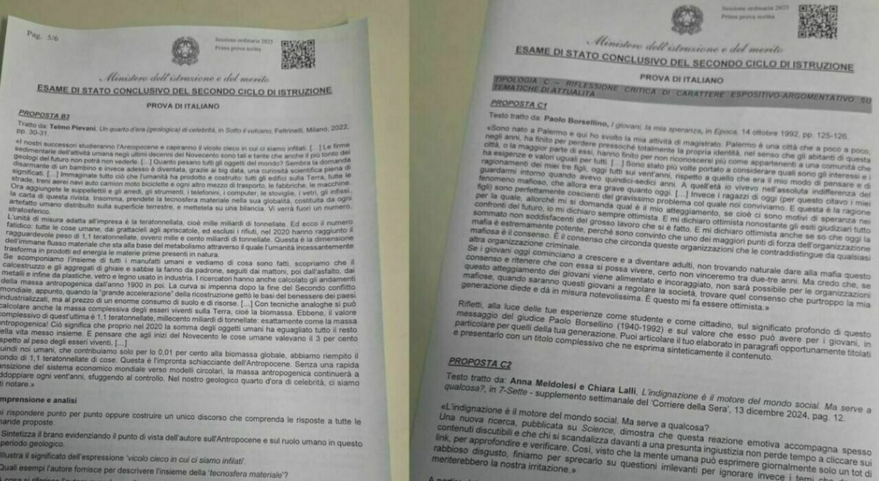 maturit224 2025 tutte le tracce della prova di italiano paolo borsellino e i giovani pasolini il gattopardo di tomasi di lampedusa la parola rispetto da un brano di maccioni telmo pievani