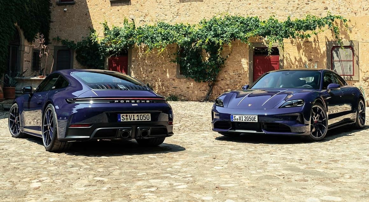 una 911 ed una Taycan esclusive firmate Ferragamo