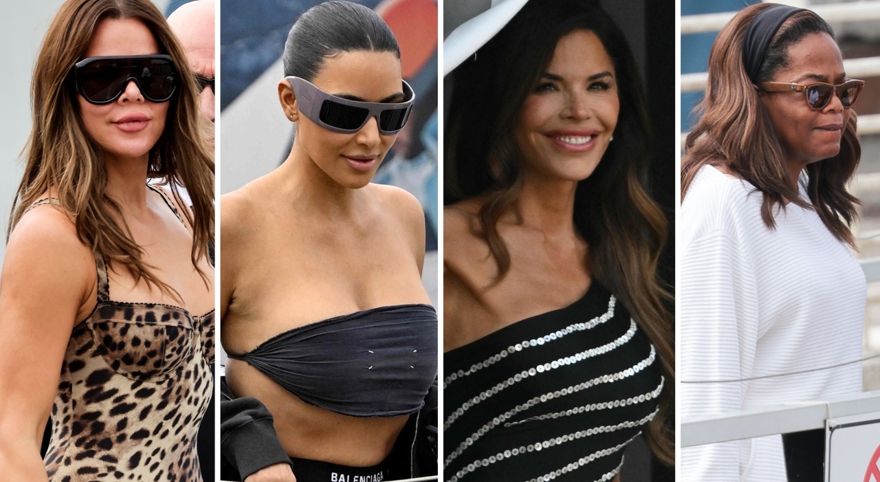 Jeff Bezos e Lauren Sanchez, le pagelle del primo giorno di nozze: Kim Kardashian contro il tempo (6 ), Khloe Kardashian la tigre di Venezia (5), Oprah irriconoscibile (8) Jeff Bezos e Lauren Sanchez, le pagelle del primo giorno di nozze: Kim Kardashian contro il tempo (6 ), Khloe Kardashian la tigre di Venezia (5), Oprah irriconoscibile (8)