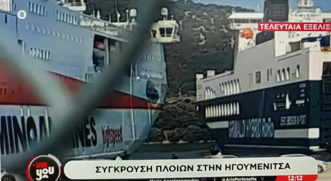 scontro tra navi incidente nel porto di igoumenitsa cancellato il traghetto brindisi grecia