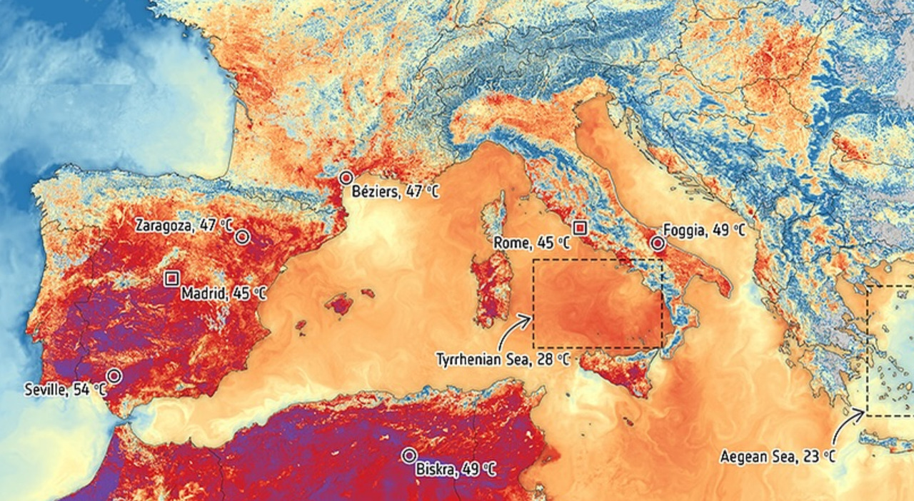Caldo, perché non finisce? Colpa della cupola di calore sull?Europa occidentale. Esa: «Così l
