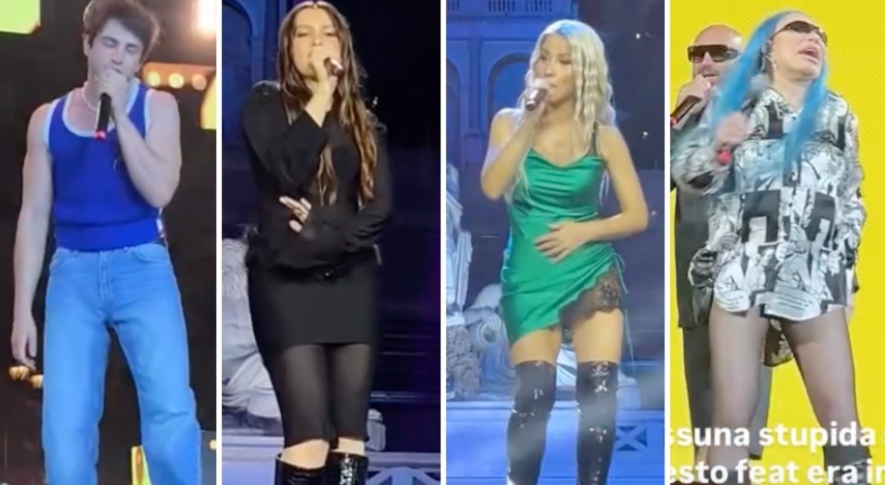 Tim Summer Hits, le pagelle dei look: Loredana Bertè come Carrie Bradshaw (9), Baby K torna nel 2015 (5) Riki copia Olly (4), Sarah Toscano confonde (4) Tim Summer Hits, le pagelle dei look: Loredana Bertè come Carrie Bradshaw (9), Baby K torna nel 2015 (5) Riki copia Olly (4), Sarah Toscano confonde (4)
