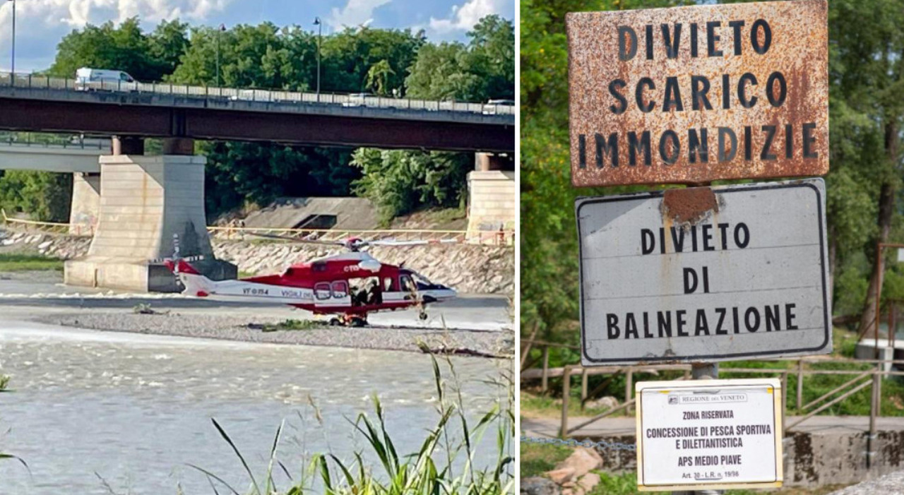 Bagni nel Piave, maxi multa da 500 euro e nuova segnaletica (con immagini choc) per fermare la balneazione Bagni nel Piave, maxi multa da 500 euro e nuova segnaletica (con immagini choc) per fermare la balneazione