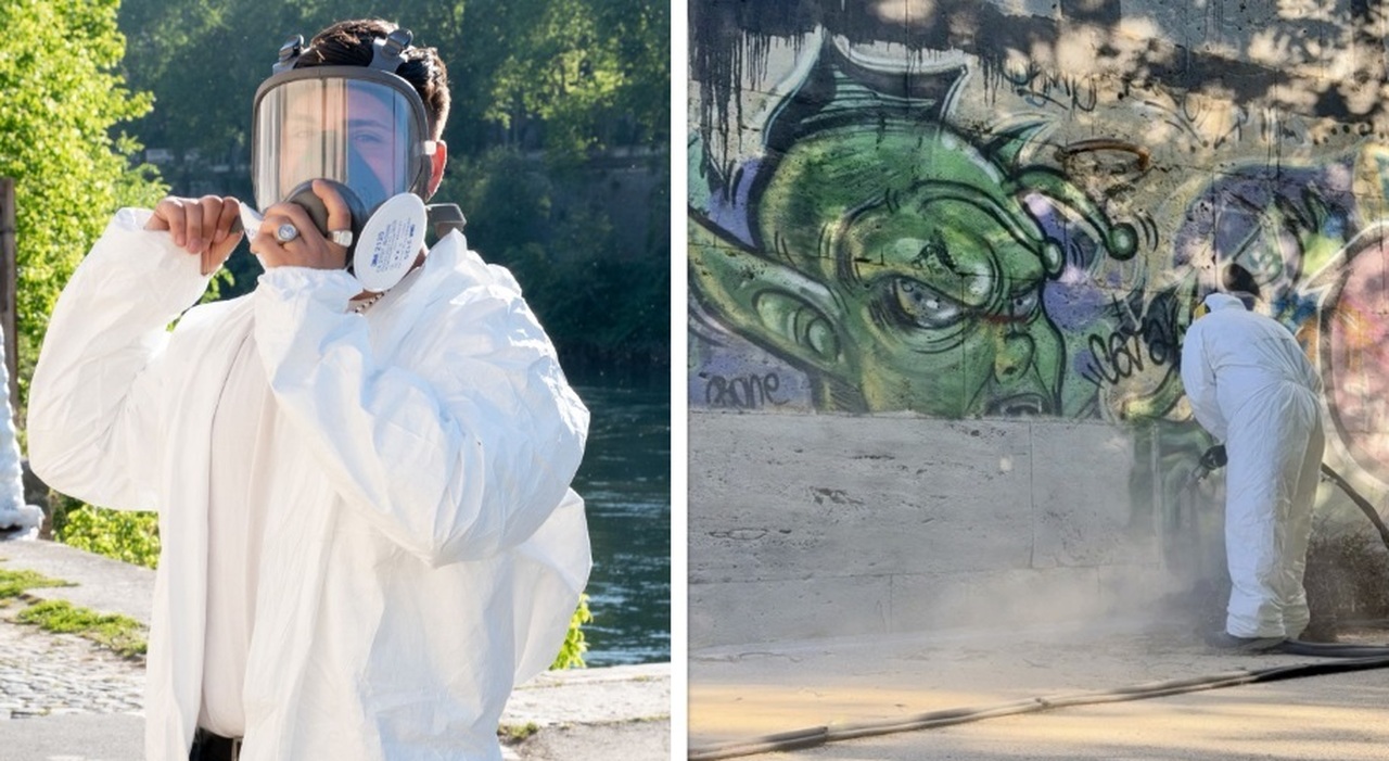 Valerio Tuveri è il ragazzo che cancella i graffiti sui muri di Roma: «Voi sporcate, io lascio un esempio. Mi scrivono "muori", ma cambiare si può» Valerio Tuveri è il ragazzo che cancella i graffiti sui muri di Roma: «Voi sporcate, io lascio un esempio. Mi scrivono "muori", ma cambiare si può»