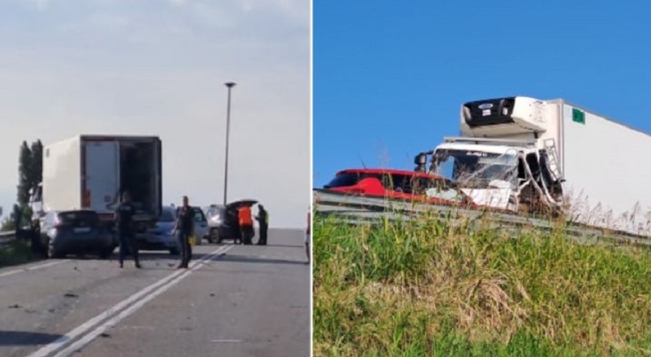 Incidente stradale a Jesolo, coinvolti un camion, quattro auto e una moto: morta una coppia di motociclisti, quattro feriti Incidente stradale a Jesolo, coinvolti un camion, quattro auto e una moto: morta una coppia di motociclisti, quattro feriti