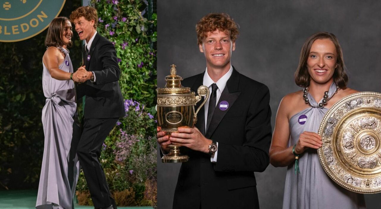 Sinner, il ballo (impacciato) con Iga Swiątek alla cena di gala a Wimbledon. E Jannik si scusa: «Sono scarsissimo in pista»
