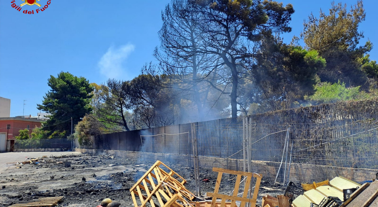 bari a fuoco vivaio le fiamme arrivano al mercato ortofrutticolo paura tra i passanti