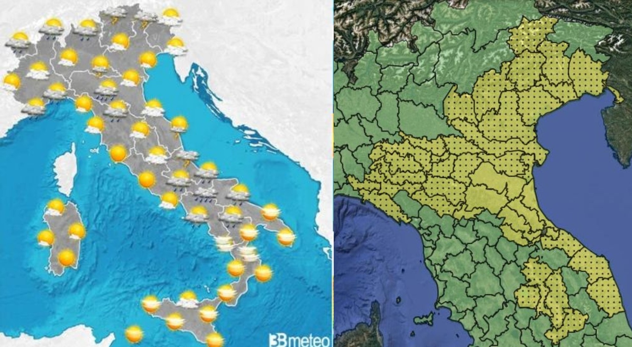 Meteo, tonfo termico da Nord a Sud: temperature giù anche di 15° C. Fine settimana tra allerta temporali e grandine, pochi bollini caldo Meteo, tonfo termico da Nord a Sud: temperature giù anche di 15° C. Fine settimana tra allerta temporali e grandine, pochi bollini caldo