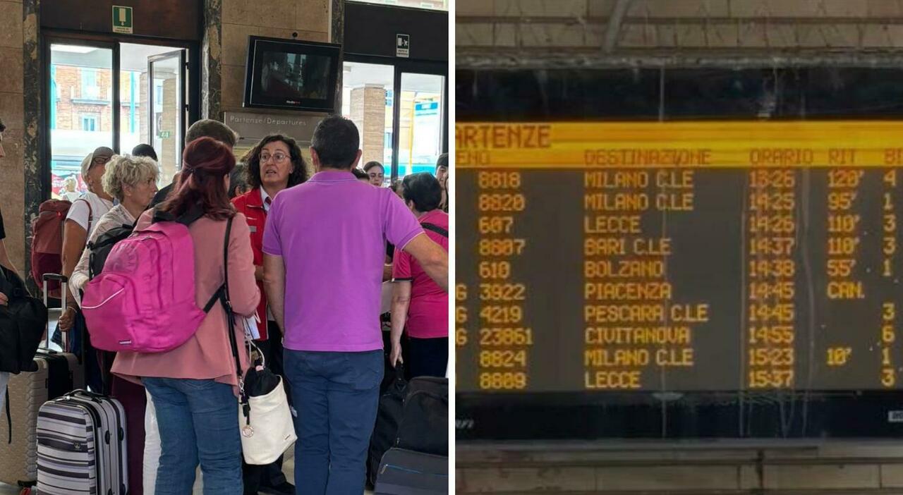treni bloccati sull adriatica verifiche tecniche alla linea elettrica circolazione in tilt centinaia di passeggeri a terra