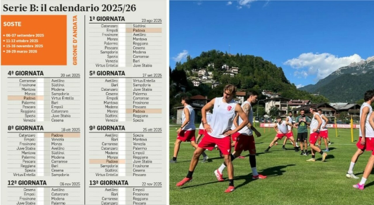 Calcio Padova, ecco il calendario della prossima stagione in B: debutto con un doppio appuntamento toscano. Tutte le partite Calcio Padova, ecco il calendario della prossima stagione in B: debutto con un doppio appuntamento toscano. Tutte le partite