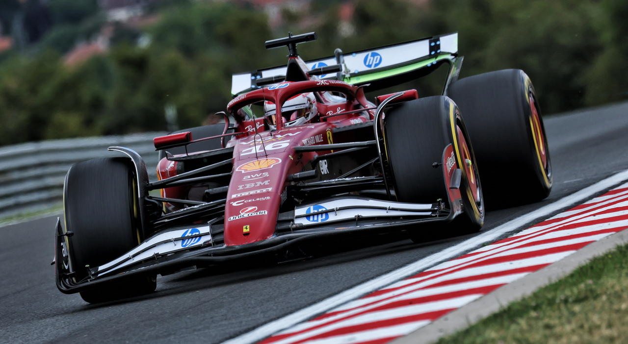 La Ferrari di Charles Leclerc a Budapest