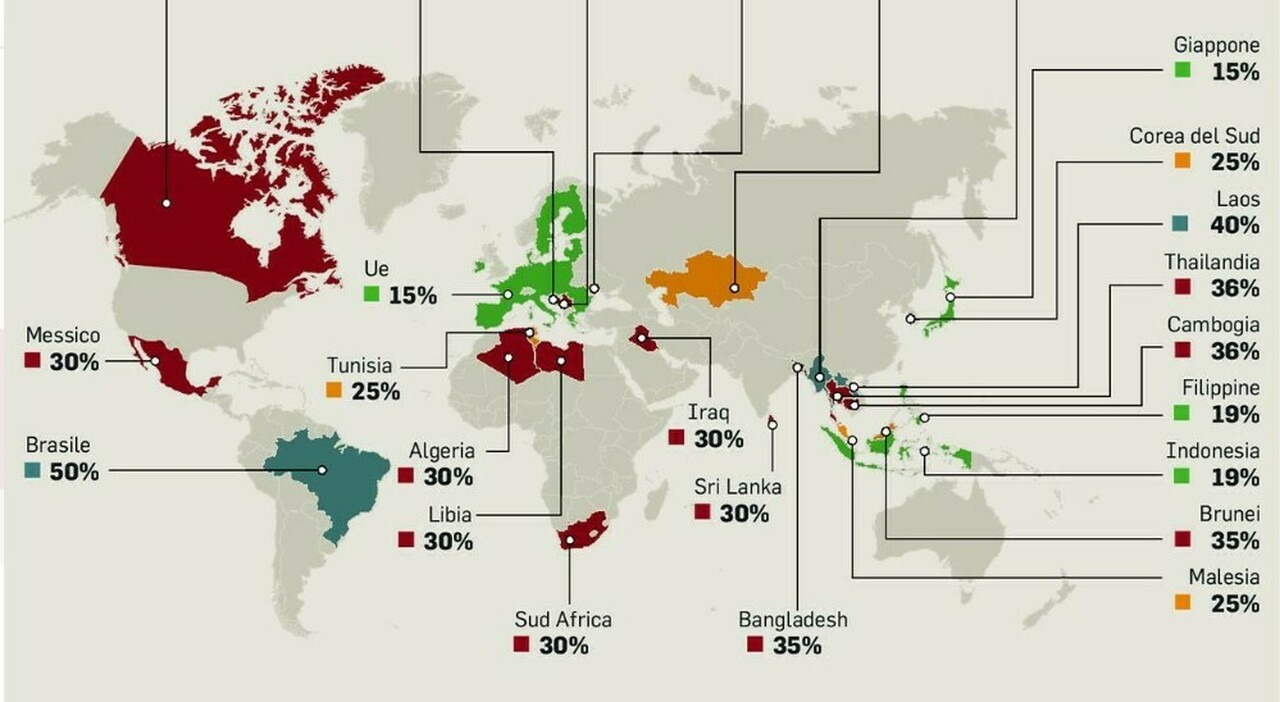 dazi in vigore ecco la mappa dei paesi pi249 colpiti affondo su brasile e india il caso svizzera e le trattative con l ue