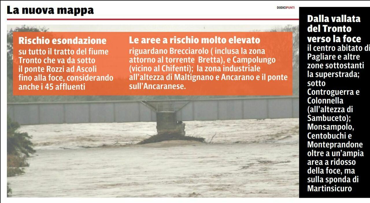 il fiume tronto fa paura la mappa dei punti critici a rischio esondazione