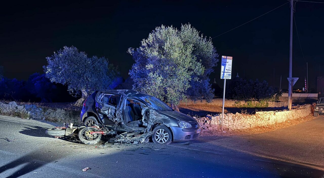 incidente sulla locorotondo alberobello scontro tra moto e auto muore un 38enne
