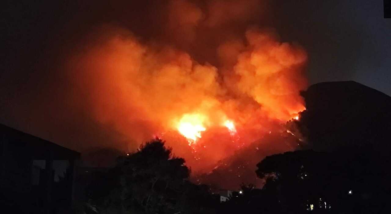 ancora un incendio sul vesuvio la pineta brucia da 4 giorni colonna di fumo altissima