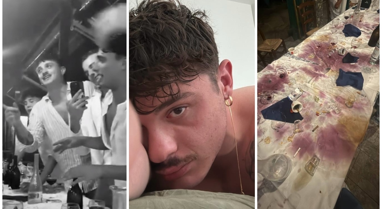olly fuori controllo tavola devastata dopo la cena bicchieri rotti vino e sigarette ovunque vivono senza regole