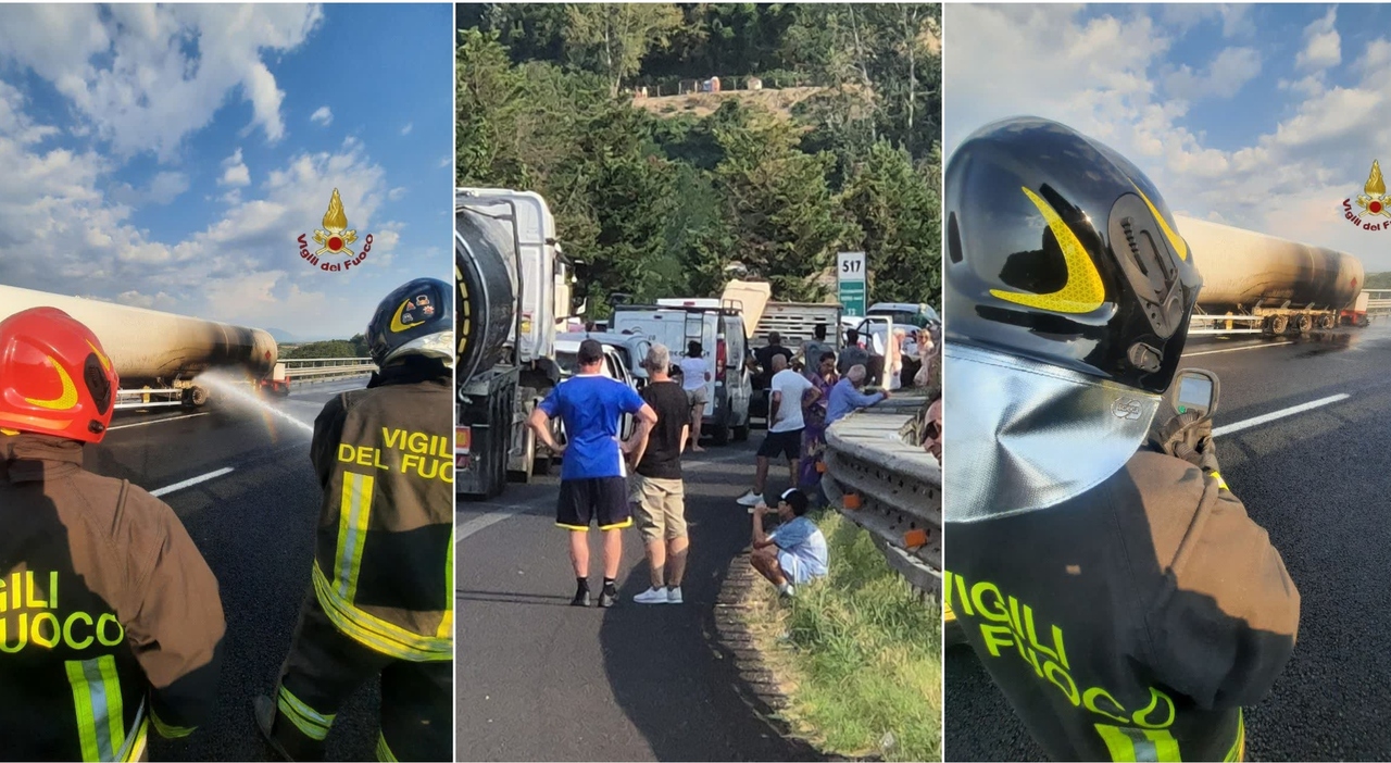 A1, cisterna Gpl in fiamme: chiuso tratto tra Orte e diramazione Roma Nord. Traffico bloccato in entrambe le direzioni A1, cisterna Gpl in fiamme: chiuso tratto tra Orte e diramazione Roma Nord. Traffico bloccato in entrambe le direzioni