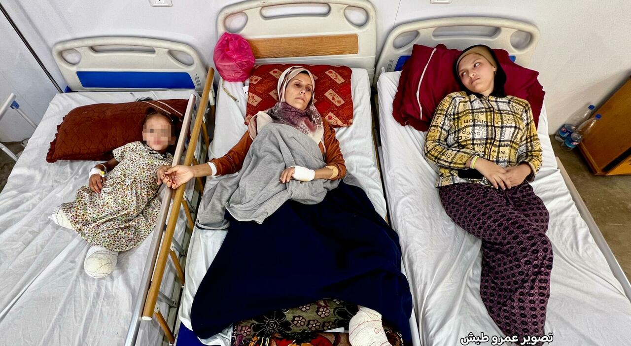 Mamma e figlie con gli arti amputati dalle bombe israeliane: Nisreen, Rafah e Seela da Gaza a Padova per le cure
