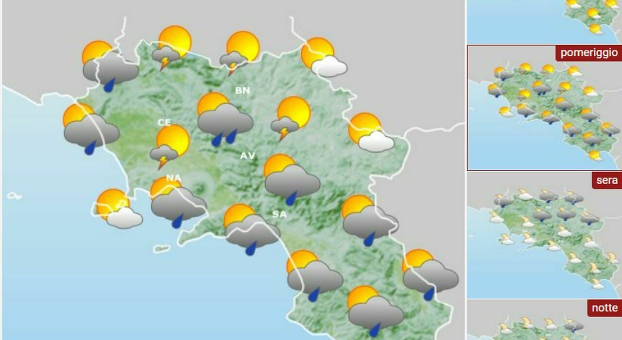 ferragosto le previsioni meteo in campania previste piogge su napoli caserta e salerno