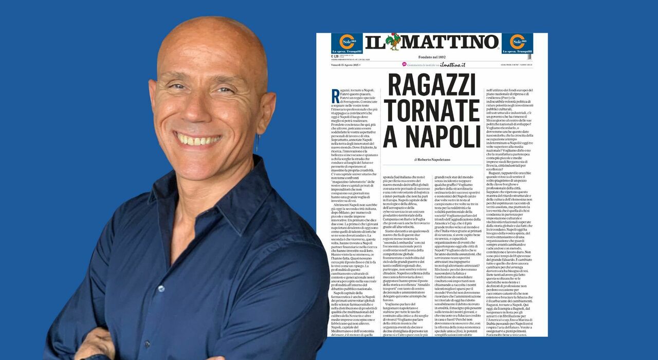 ?Tornate a Napoli?, Giulio Massucci: «Io, da Milano a Napoli per la mia sfida tech» ?Tornate a Napoli?, Giulio Massucci: «Io, da Milano a Napoli per la mia sfida tech»