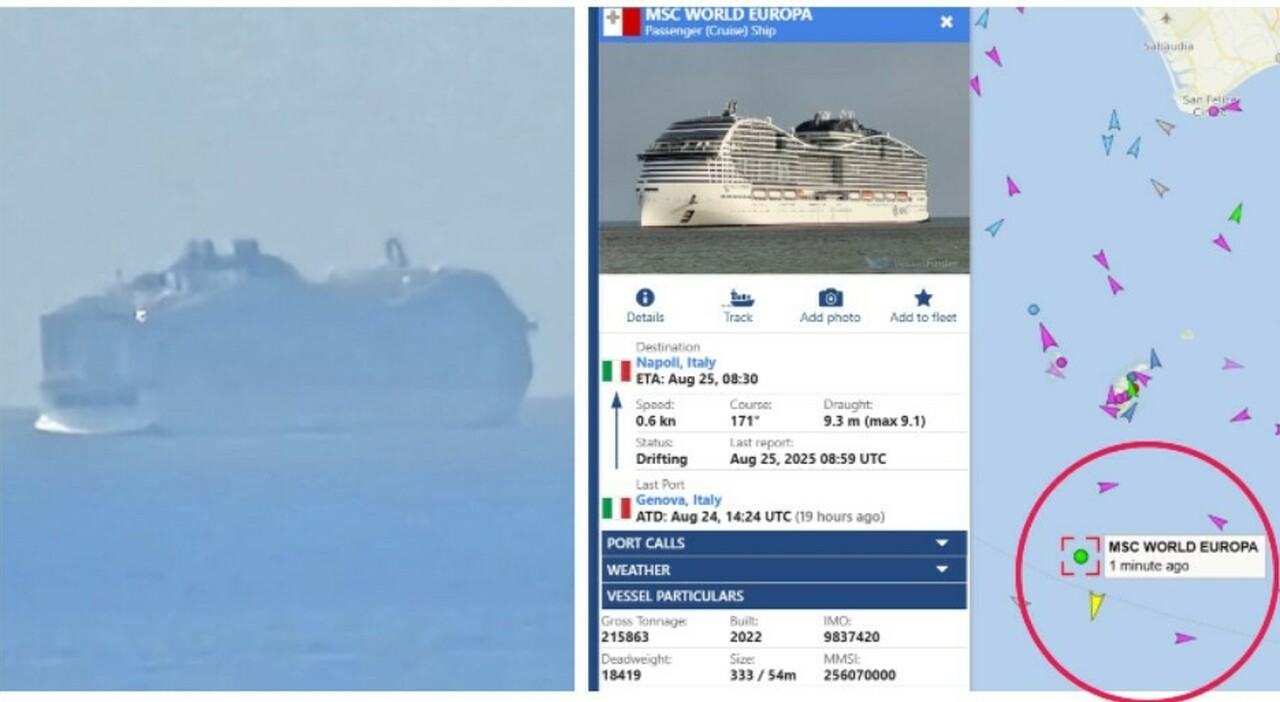 Nave da crociera bloccata a largo di Ponza: avaria ai motori. A bordo 8.500 persone Nave da crociera bloccata a largo di Ponza: avaria ai motori. A bordo 8.500 persone
