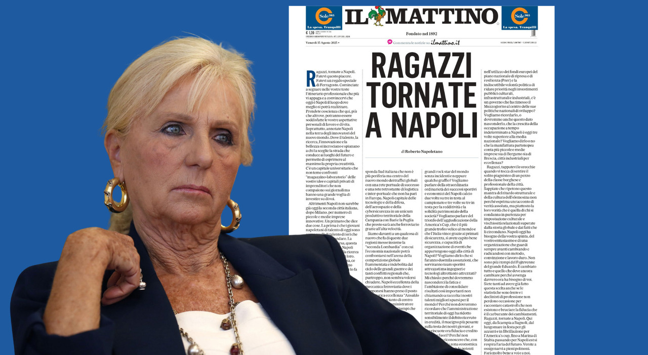La lettera di Sandra Cioffi: «Napoli sempre più laboratorio innovativo»