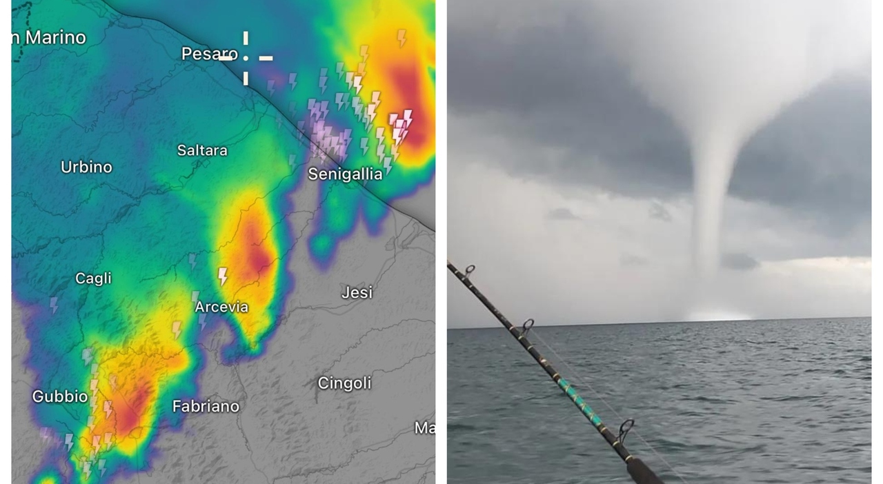 tromba d aria paura in mare temporali e raffiche di vento sulle marche alberi e rami sulle strade la situazione