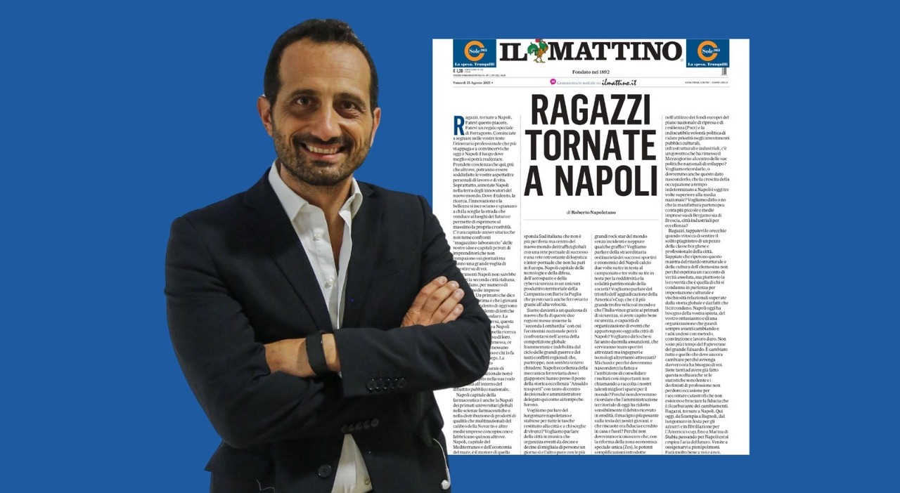 Ragazzi tornate a Napoli, Pescapè: «L?innovazione fa rete, la città un polo d?attrazione» Ragazzi tornate a Napoli, Pescapè: «L?innovazione fa rete, la città un polo d?attrazione»