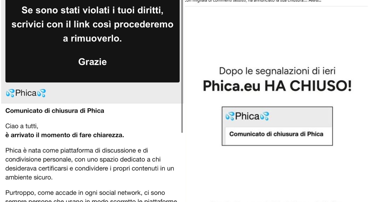 «Sono una delle vittime di Phica ma per far togliere le mie foto mi hanno mandato un tariffario: ho dovuto pagare 2000 euro» «Sono una delle vittime di Phica ma per far togliere le mie foto mi hanno mandato un tariffario: ho dovuto pagare 2000 euro»
