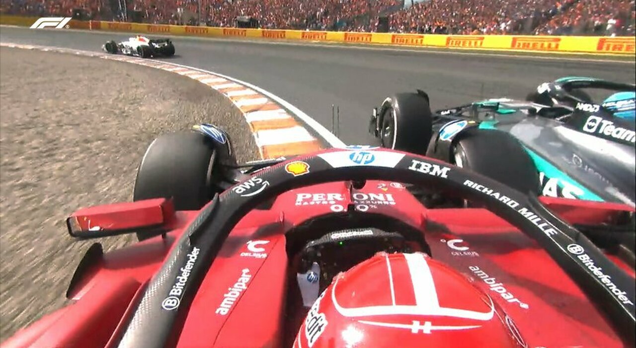 gp olanda la diretta gran sorpasso di leclerc su russell norris avvicina piastri sempre leader della gara
